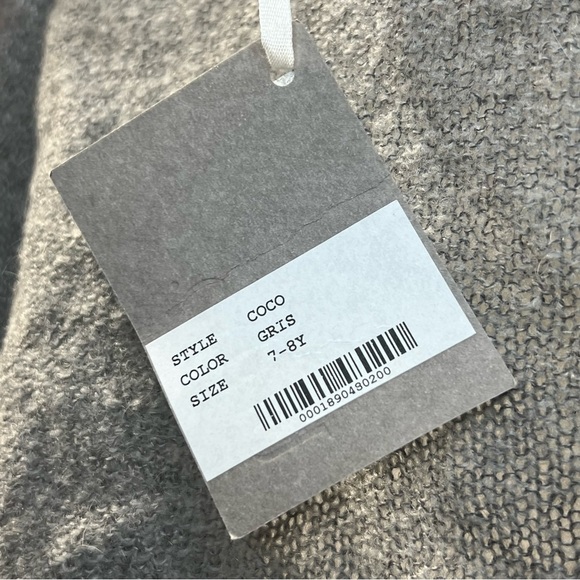 NWT buho girls gray wrap over cardigan size 7 balletcore classy prep cozy lgwght - Picture 5 of 8